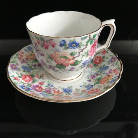 gucci made in england fine bone china cup with flowers|Vintage Set of 6 Gucci Floral Fine Bone China Coffee Teacups .